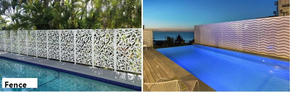 Antirust Laser Cut Screen Decorative Garden Fence CNC Panel Leaf Pattern Aluminum Laser Cut Panel for Railing Fence