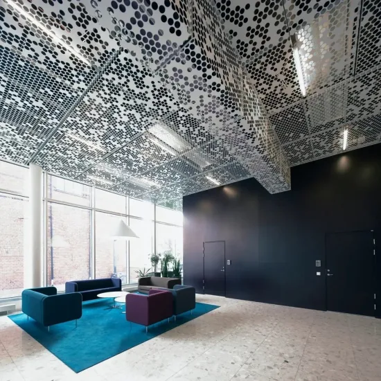 Paneles de aluminio personalizados Diseño de techo Metal Material decorativo Paneles de techo perforados cortados con láser